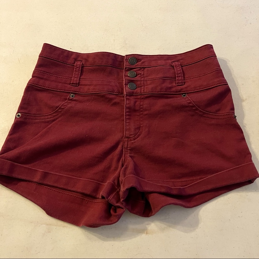 MOSSIMO SUPPLY CO HIGH RISE SHORT BURGANDY/MAROON